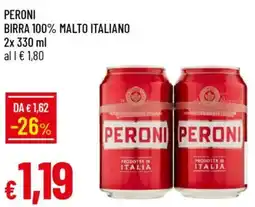 Galassia Peroni birra 100% malto italiano offerta