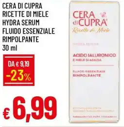Galassia Cera di cupra ricette di miele hydra serum fluido essenziale rimpolpante offerta
