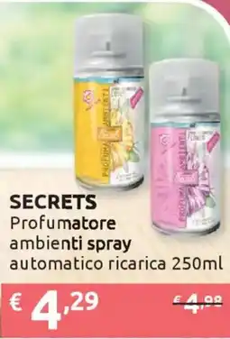 Ipersoap SECRETS Profumatore ambienti spray automatico ricarica offerta