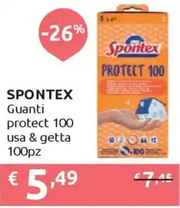 Ipersoap SPONTEX Guanti protect 100 usa & getta 100pz offerta