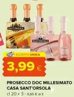 Oasi Prosecco doc millesimato casa SANT'ORSOLA offerta