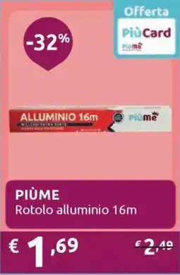 Ipersoap PIÙME Rotolo alluminio 16m offerta