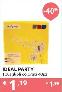 Ipersoap IDEAL PARTY Tovaglioli colorati 40pz offerta