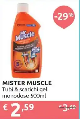 Ipersoap MISTER MUSCLE Tubi & scarichi gel monodose offerta