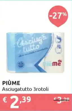 Ipersoap PIÙME Asciugatutto 3rotoli offerta