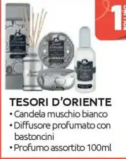 Ipersoap TESORI D'ORIENTE Candela muschio bianco Diffusore profumato con bastoncini - Profumo offerta