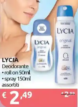 Ipersoap LYCIA Deodorante roll on-spray offerta
