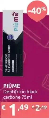 Ipersoap PIÙME Dentifricio black carbone offerta