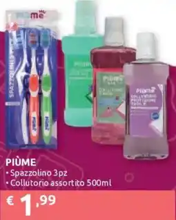 Ipersoap PIÙME Spazzolino 3pz Collutorio offerta