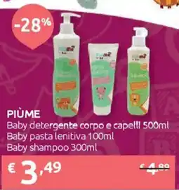 Ipersoap PIÙME Baby detergente corpo e capelli - Baby pasta lenitiva - Baby shampoo offerta