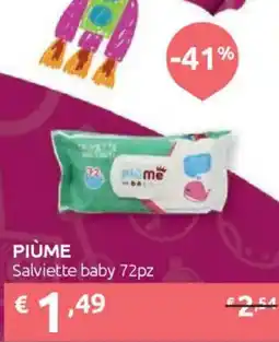 Ipersoap PIÙME Salviette baby 72pz offerta