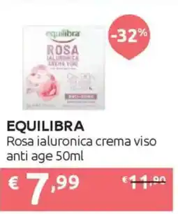 Ipersoap EQUILIBRA Rosa ialuronica crema viso anti age offerta