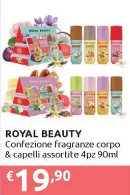 Ipersoap ROYAL BEAUTY Confezione fragranze corpo & capelli 4pz offerta