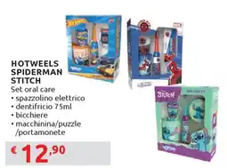 Ipersoap HOTWEELS SPIDERMAN STITCH3 Set oral care offerta