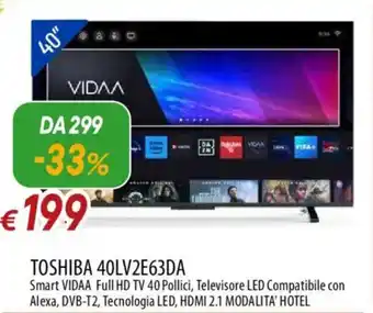 TOSHIBA 40LV2E63DA Smart VIDAA Full HD TV