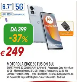 Galassia MOTOROLA Edge 50 fusion blu smartphone 5G offerta
