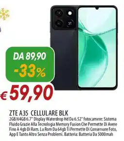 Galassia ZTE A35 cellulare blk offerta
