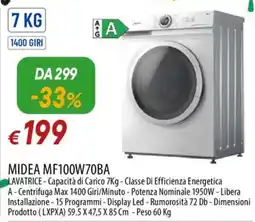 Galassia MIDEA MF100W70BA LAVATRICE offerta