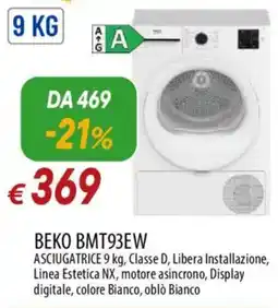 Galassia BEKO BMT93EW ASCIUGATRICE offerta