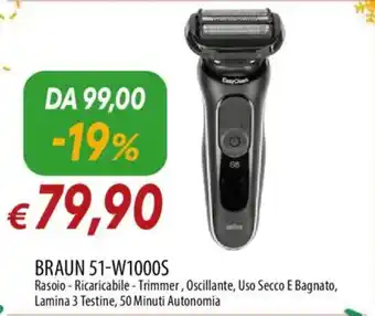 Galassia BRAUN 51-W1000S Rasoio offerta