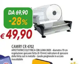 Galassia CAMRY CR 4702 AFFETTATRICE ELETTRICA CON LAMA INOX offerta