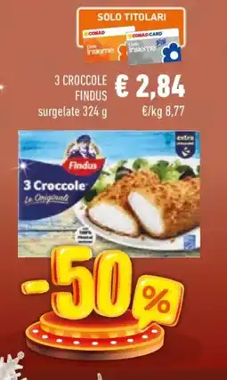 Conad 3 croccole FINDUS offerta