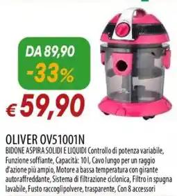 Galassia OLIVER OV51001N BIDONE ASPIRA SOLIDI E LIQUIDI offerta