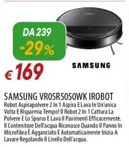 Galassia SAMSUNG VR05R5050WK IROBOT Robot Aspirapolvere 2 In 1 offerta