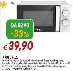 Galassia ARDES 6520 Forno A Microonde offerta