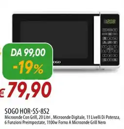 Galassia SOGO HOR-SS-852 Microonde con Grill offerta