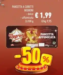 Conad Pancetta a cubetti NEGRONI offerta