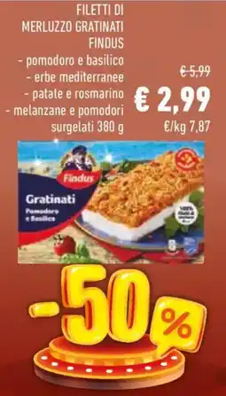 Conad Filetti di merluzzo gratinati FINDUS offerta