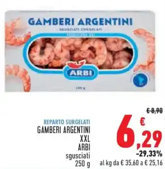 Reparto surgelati gamberi argentini xxl arbi