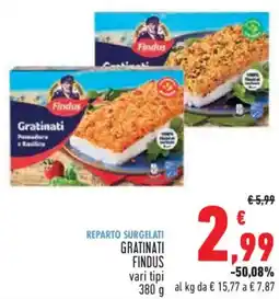 Conad Reparto surgelati gratinati FINDUS offerta