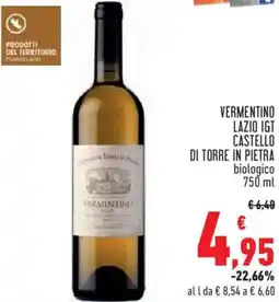 Conad Vermentino lazio igt castello di torre in pietra offerta