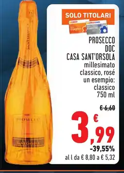 Conad Prosecco doc casa sant'orsola offerta