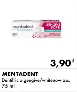 Iper Tosano MENTADENT Dentifricio gengive/whitenow ass. offerta