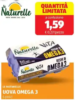 ALDI Le naturelle uova omega 3 offerta