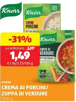 ALDI Knorr crema ai porcini/ zuppa di verdure offerta