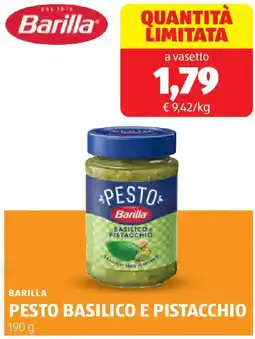 ALDI Barilla pesto basilico e pistacchio offerta