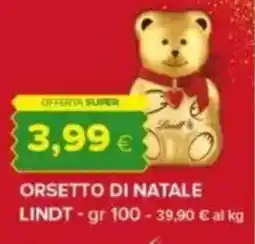 Tigre Orsetto di natale LINDT offerta