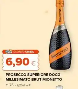 Tigre Prosecco superiore docg millesimato brut MIONETTO offerta