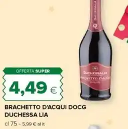 Tigre Brachetto d'acqui docg DUCHESSA LIA offerta