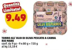 PENNY Tonno all'olio di oliva pescato a canna RIO MARE offerta