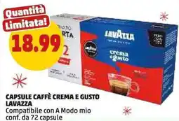 PENNY Capsule caffè crema e gusto LAVAZZA offerta