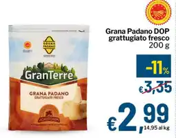 Qui Discount Grana Padano DOP grattugiato fresco GranTerre offerta