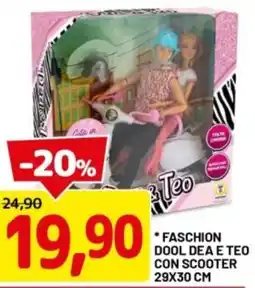 DPiù Faschion dool dea e teo con scooter 29x30 cm offerta