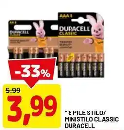 DPiù 8 pile stilo/ ministilo classic DURACELL offerta