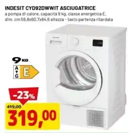 DPiù INDESIT CYD92DWWIT ASCIUGATRICE offerta