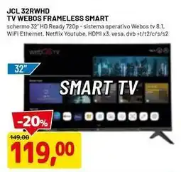 DPiù JCL 32RWHD TV WEBOS FRAMELESS SMART offerta